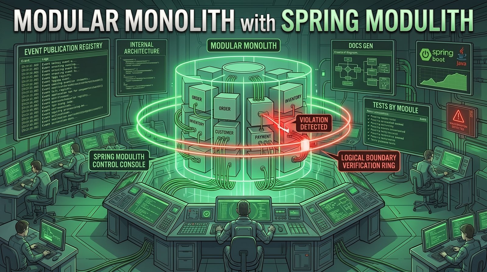 Modular monolith with Spring Modulith: architectural discipline without the microservices bill